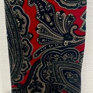 Vintage Lazarus Silk Tie Paisley Print Red Gold Navy